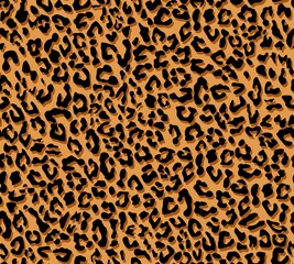 Yellow leopard print, vector pattern seamless trendy design.