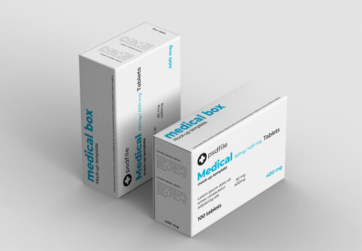 Pill Box Packaging Mockup
