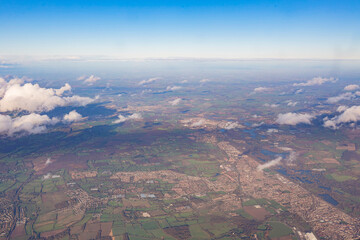 Aerial view around Germany's country side