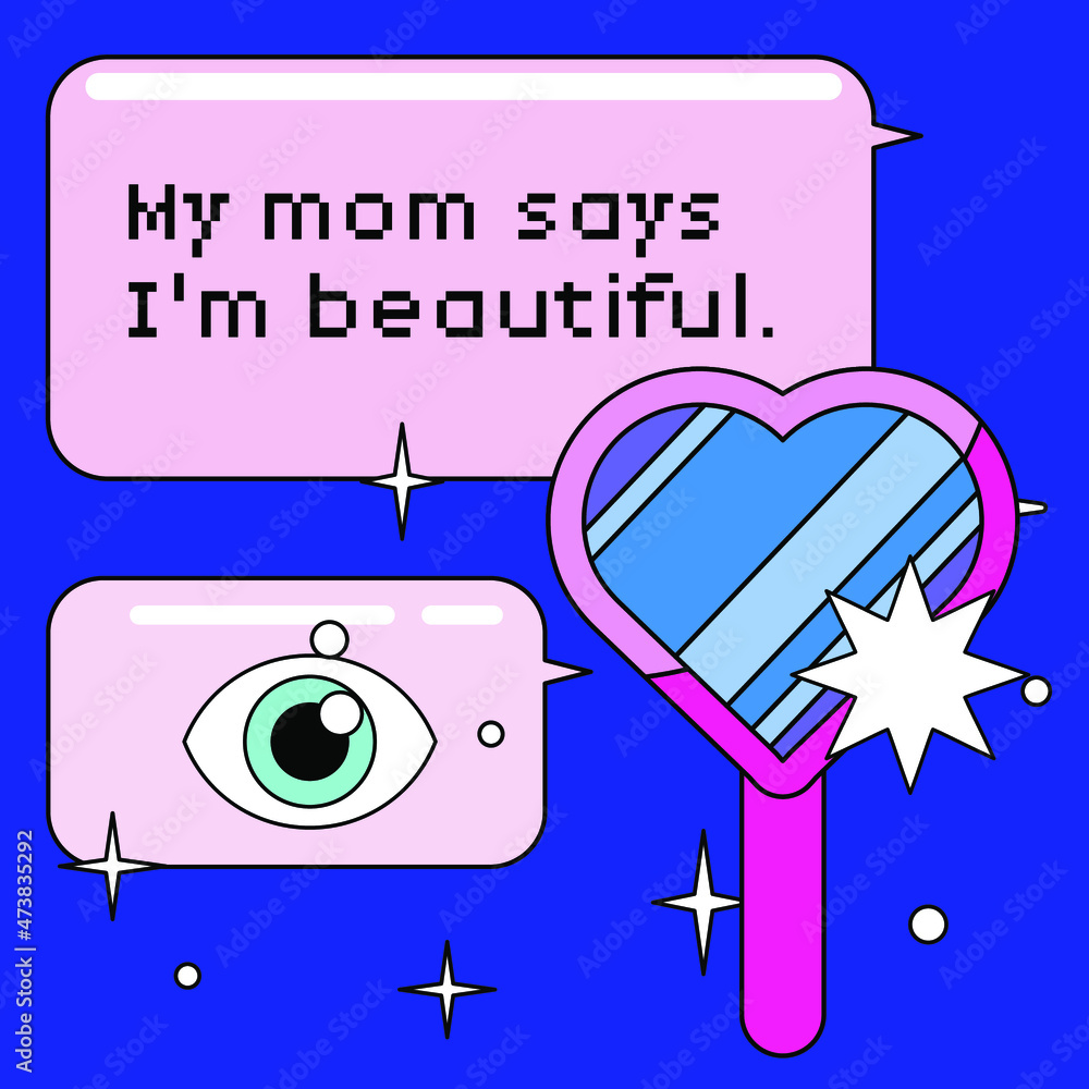 Poster Composition of user interface elements, retro operating system with message boxes and folders. Cute kawaii vaporwave style vector illustration.