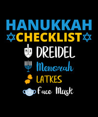 Hanukkah Checklist T-Shirt Design
