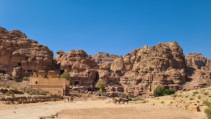 Fototapeta na wymiar Petra, Jordan, Lost City, Seven Wonders of the World, Red Rose City, UNESCO World Heritage, new7wonders
