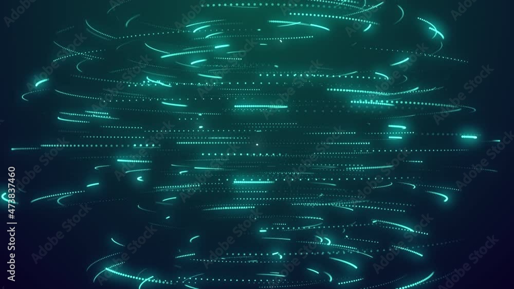 Poster animated abstract technology background. futuristic cyberspace. big data, hi-tech vortex. virtual sp