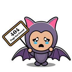 vector cartoon character cute bat animal mascot costume holding a board page not found