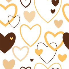 Hearts. Seamless pattern, fabric design, wrapping paper, wallpaper, background.