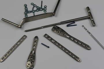Surgical instruments in case of operation bones fractures