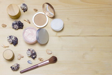 Obraz na płótnie Canvas Natural cosmetic. Skin care before applying makeup.