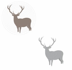 logo for male snow deer with long antlers