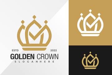 Luxury Golden Crown Logo Design Vector illustration template