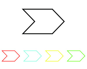 Right arrow icon, arrow icon vector in trendy flat style. Set elements in colored icons. arrow icon illustration isolated on white background.