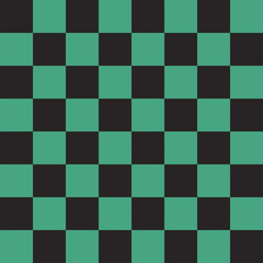 Black and green checker pattern background. Scottish backdrop style. Green and black square design.