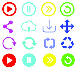 Collection of Vector Icon.  Icon set graphic design in trendy flat style. Set elements in colored icons. Vector icon on white background