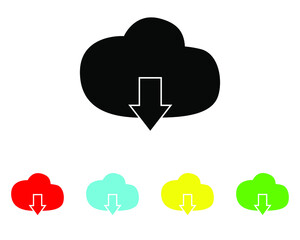 Download Icon. Download icon in trendy flat style. Set elements in colored icons. Download icon illustration isolated on white background