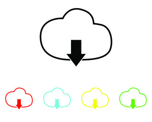 Download Icon. Download icon in trendy flat style. Set elements in colored icons. Download icon illustration isolated on white background