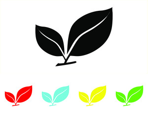Leaf Vector Icon. Leaf icon in trendy flat style. Set elements in colored icons. Leaf icon illustration isolated on white background