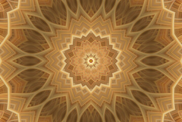 Digital art, brown kaleidoscope