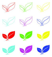 Leaf Vector Icon. Leaf icon in trendy flat style. Set elements in colored icons. Leaf icon illustration isolated on white background