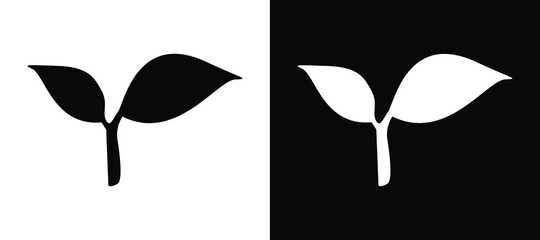 Plant Vector Icon. Plant icon in trendy flat style. Plant icon image, Plant icon illustration isolated on white and black background