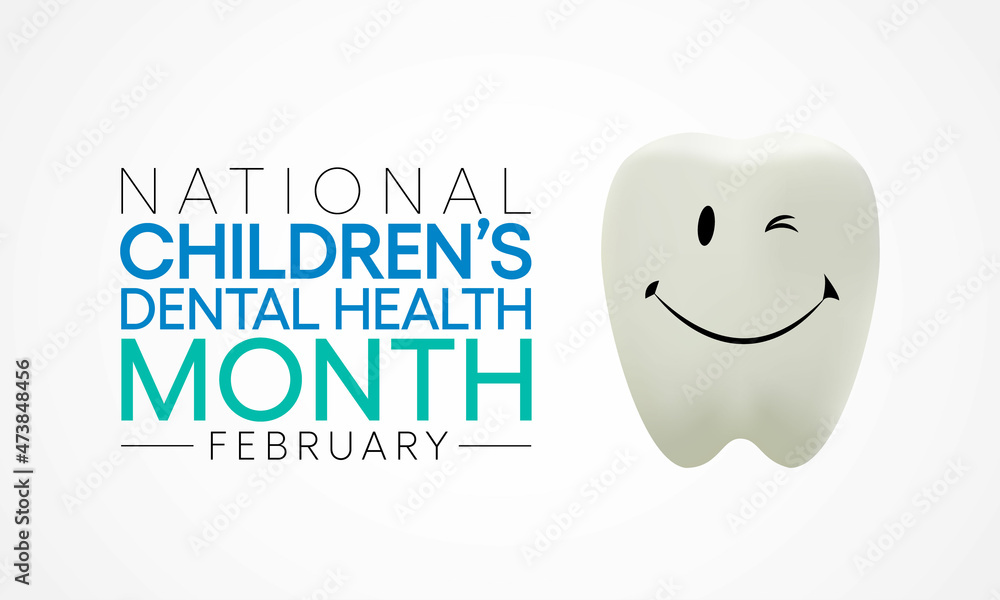 Wall mural national children's dental health month is observed every year in february, to teach children the im