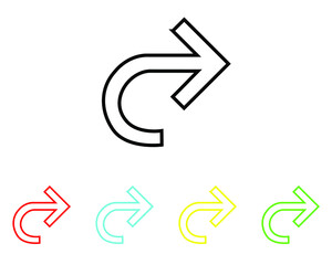 Redo Vector Icon. Arrow next icon in trendy flat style. Set elements in colored icons. Arrow next icon illustration isolated on white background