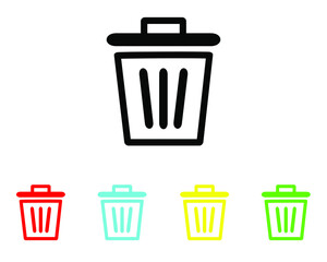 Trash icon vector. Trash icon in trendy flat style. Set elements in colored icons. Trash icon illustration isolated on white background