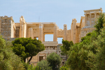 Partenon o Parthenon en la ciudad de Atenas o Athens en el pais de Grecia o Greece - obrazy, fototapety, plakaty