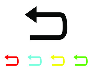 Back Vector Icon. Undo icon in trendy flat style. Set elements in colored icons. Undo icon image, Undo icon illustration isolated gray background