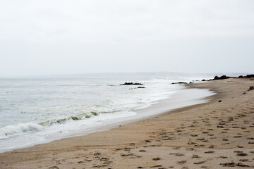 Namibian beach near Cape Cross with no people. Winter on the beach.