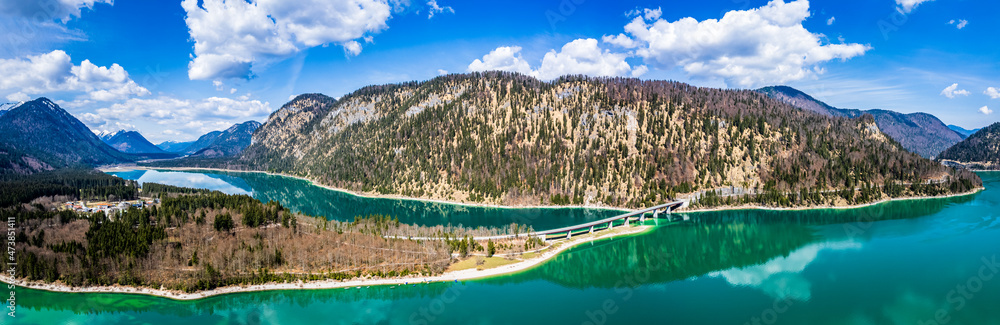 Canvas Prints landscape at the Sylvensteinspeicher reservoir - bavaria