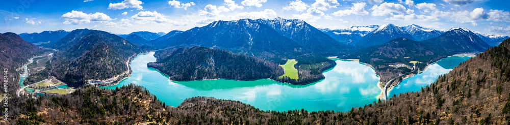 Canvas Prints landscape at the Sylvensteinspeicher reservoir - bavaria