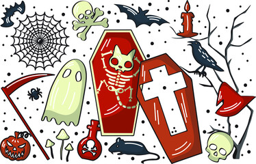 funny coffin with an animal  for Halloween