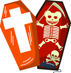 funny coffin with an animal  for Halloween