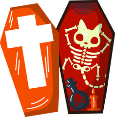 funny coffin with an animal  for Halloween