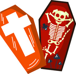 funny coffin with an animal  for Halloween