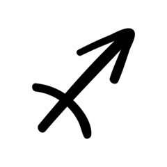 Sagittarius zodiac sign. Astrological black symbol icon