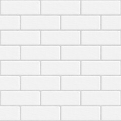 Light Grey Brick wall seamless texture. White bricks tile background 