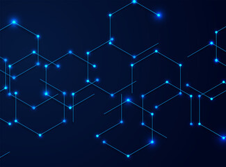 Futuristic technology with polygonal shapes. Internet communication and wireless connection technology.