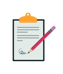 Contract or document signing icon. business deals. Contract terms, research approval. editable vector, graphic.
