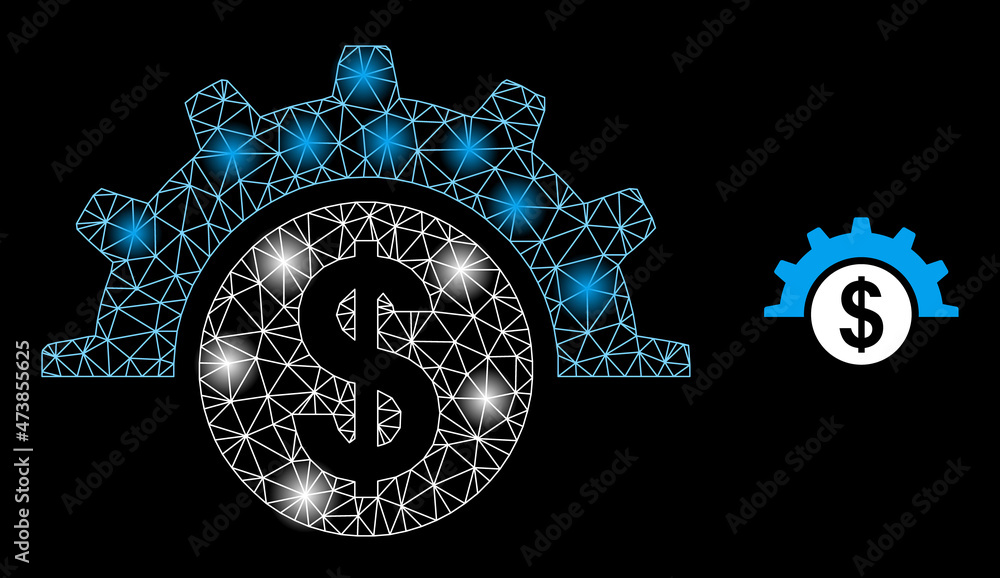 Aufkleber constellation mesh financial industry web icon with illuminated spots. illuminated model is created 