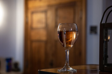 Tasting of local rose wine from Aix en Provence, Provence, France