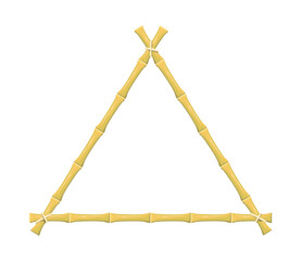 Triangular Bamboo. Eco flora, frame from wood crone for asia, vector object
