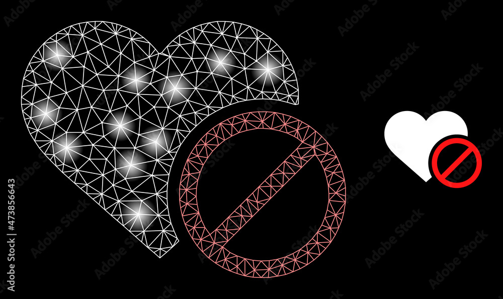 Poster constellation network forbidden love web icon with sparkle light spots. illuminated model done from 