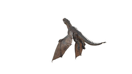 Wyvern Rex Slow Fly Animation Cinematic video, 3d rendering