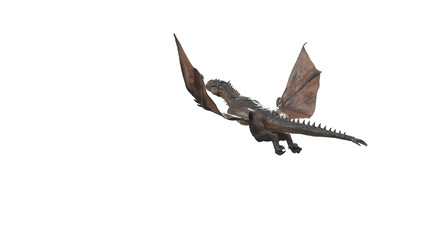Wyvern Rex Slow Fly Animation Cinematic video, 3d rendering