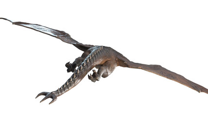 Wyvern Rex Slow Fly Animation Cinematic video, 3d rendering