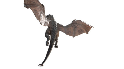 Wyvern Rex Slow Fly Animation Cinematic video, 3d rendering