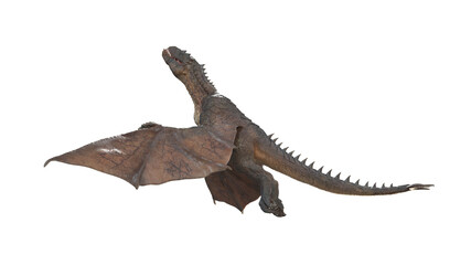 Wyvern Rex Slow Fly Animation Cinematic video, 3d rendering