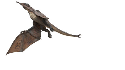 Obraz premium Wyvern Rex Slow Fly Animation Cinematic video, 3d rendering