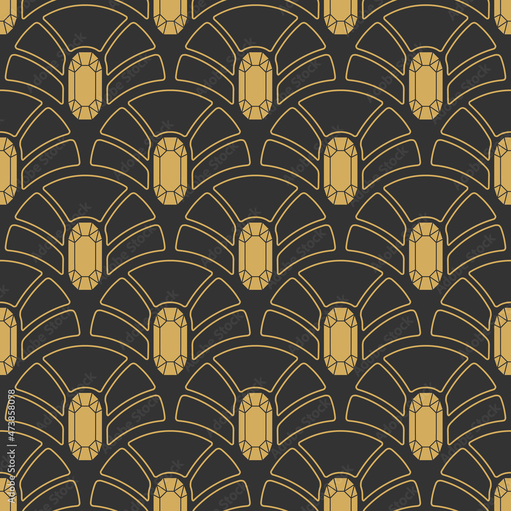 Poster abstract seamless pattern in art deco style.