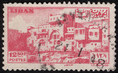 Postage stamps of the Lebanon. Stamp printed in the Lebanon. Stamp printed by Lebanon.